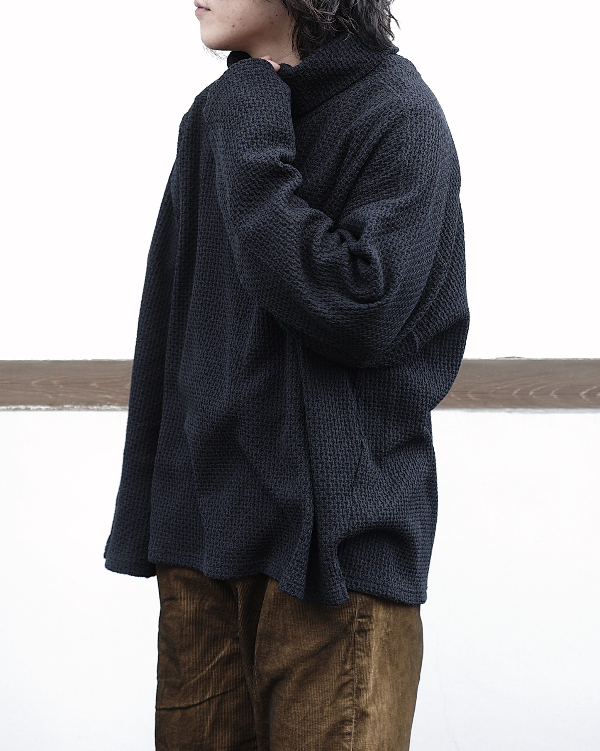 ANCELLM】CHAIN KNIT HI-NECK LS T-SHIRT・AGING CORDUROY PANTS