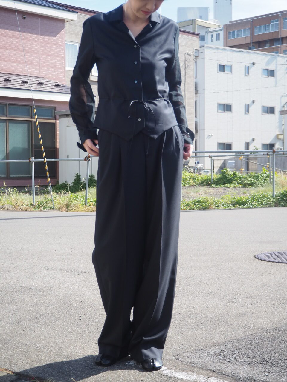 seya.】NOLSOY BLOUSE , TRAVEL PANTS , TORSHAVN COLLARLESS JACKET